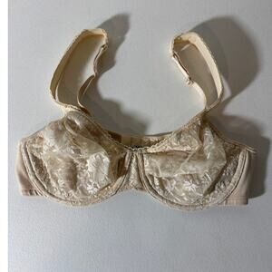 Playtex Secret Size 36C Cotton Gel Comfort Strap Underwire Bra Nude Beige 4421